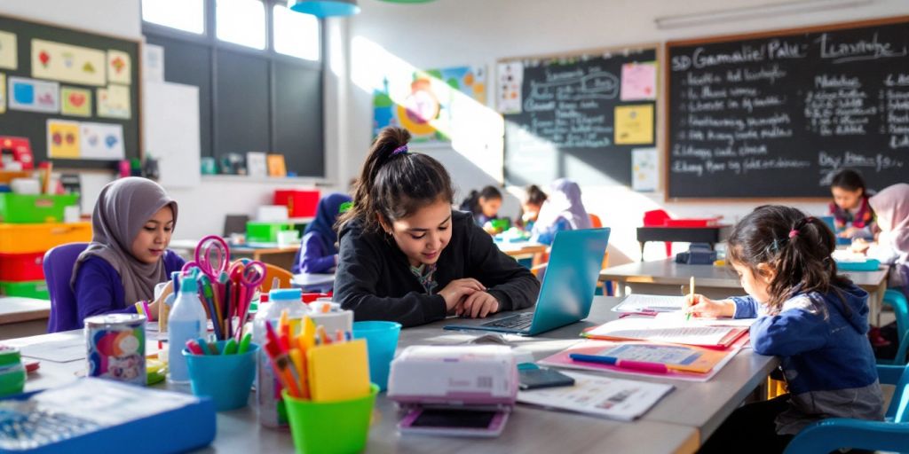 Kelas cerah dengan siswa aktif belajar di SD Gamaliel.